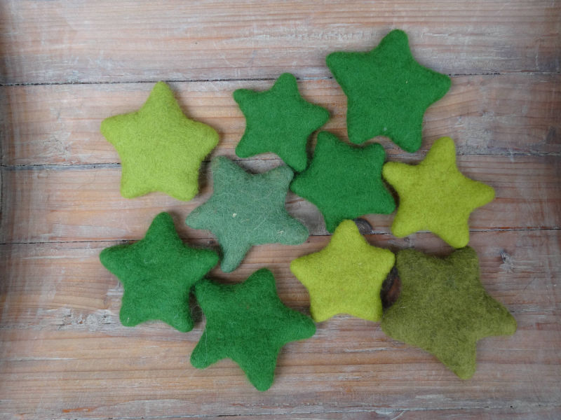 Gefilzte Sterne, grün