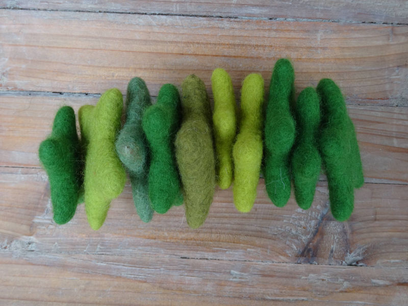 Gefilzte Sterne, grün