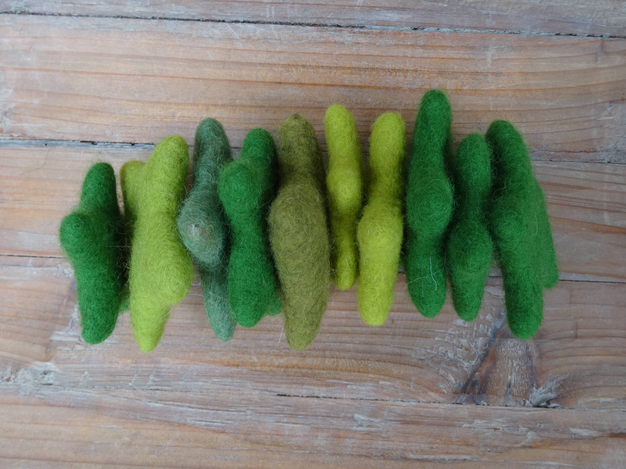 Gefilzte Sterne, grün